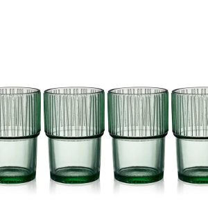 Bitz Waterglas Kusintha 280 ml – kleur Groen – set van 4 stuks – stape Bitz Waterglas Kusintha 280 ml – kleur Groen – set van 4 stuks – stape