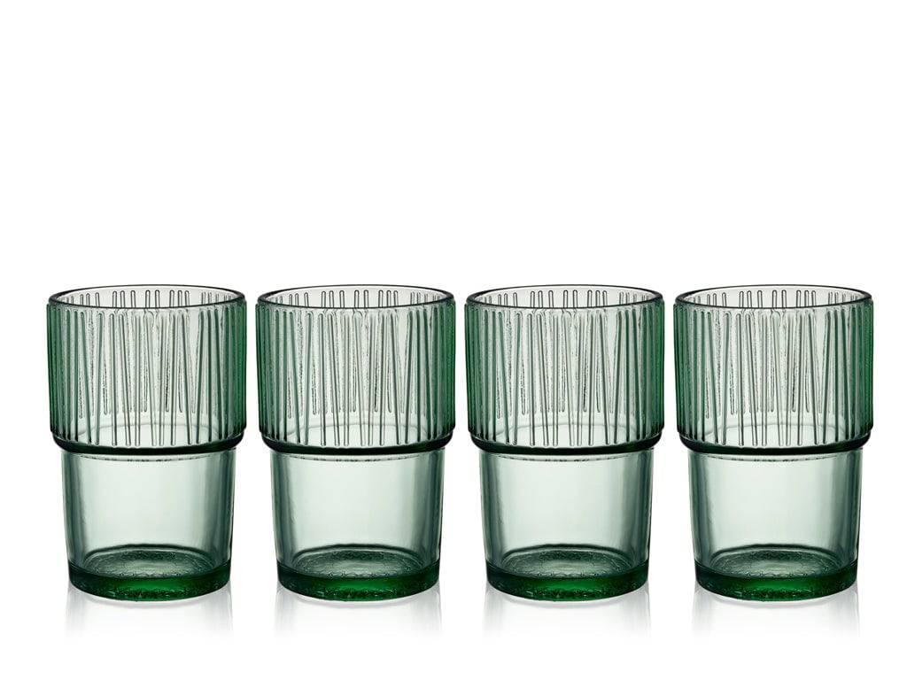 Bitz Waterglas Kusintha 280 ml - kleur Groen - set van 4 stuks - stape