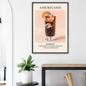 Artfulprints Poster Americano cocktail – Ingrediënten – 70×100 cm – Ro Artfulprints Poster Americano cocktail – Ingrediënten – 70×100 cm – Ro