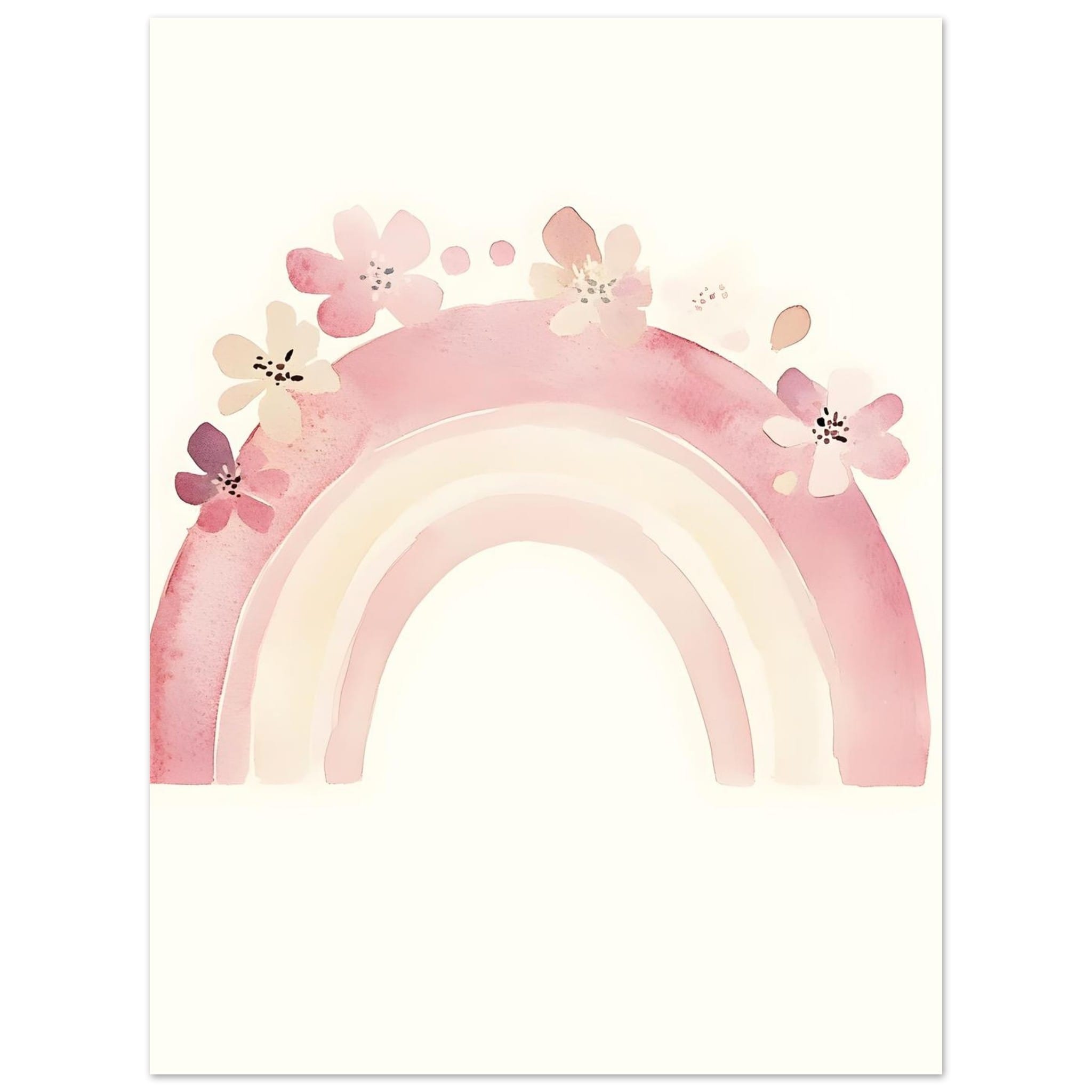 Artfulprints Poster Bloemen regenboog - 30x40 cm - Meerkleurig