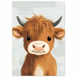 Artfulprints Poster Vriendelijke hooglander – A4 21×29.7 cm – Bruin Artfulprints Poster Vriendelijke hooglander – A4 21×29.7 cm – Bruin