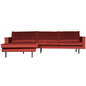 WOOOD chaise longue links Rodeo – Velvet – Chestnut – 85x300x155 WOOOD chaise longue links Rodeo – Velvet – Chestnut – 85x300x155