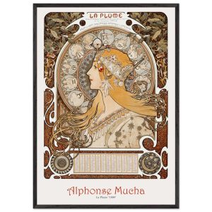 Artfulprints Poster met Lijst Alphonse Mucha – La plume – 70×100 cm – Artfulprints Poster met Lijst Alphonse Mucha – La plume – 70×100 cm –