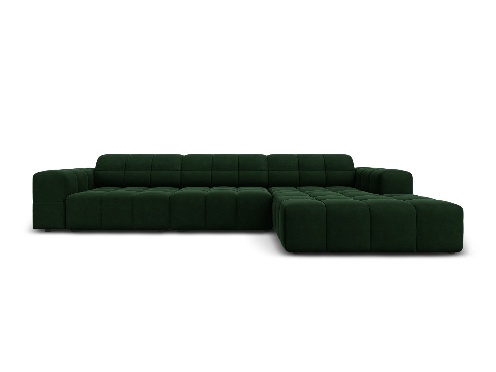 Cosmopolitan Design rechter hoekbank Chicago 4-zits, flueel flessengro
