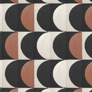 Catchii Behang Mosaique Monday Beige/Black/cognac Catchii Behang Mosaique Monday Beige/Black/cognac