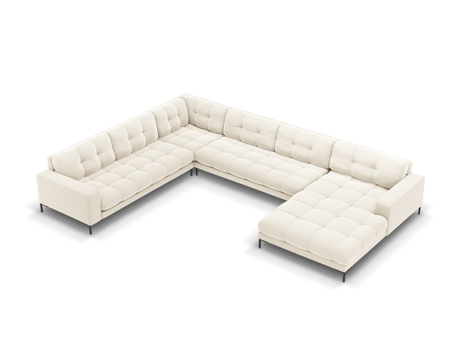 Cosmopolitan Design Panoramische hoekbank links Bali 7-zits, flueel, l