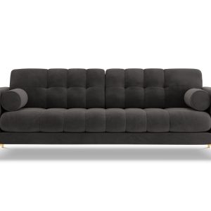 Cosmopolitan Design Bank Bali 4-zits, flueel, donkergrijs – 96x217x75c Cosmopolitan Design Bank Bali 4-zits, flueel, donkergrijs – 96x217x75c