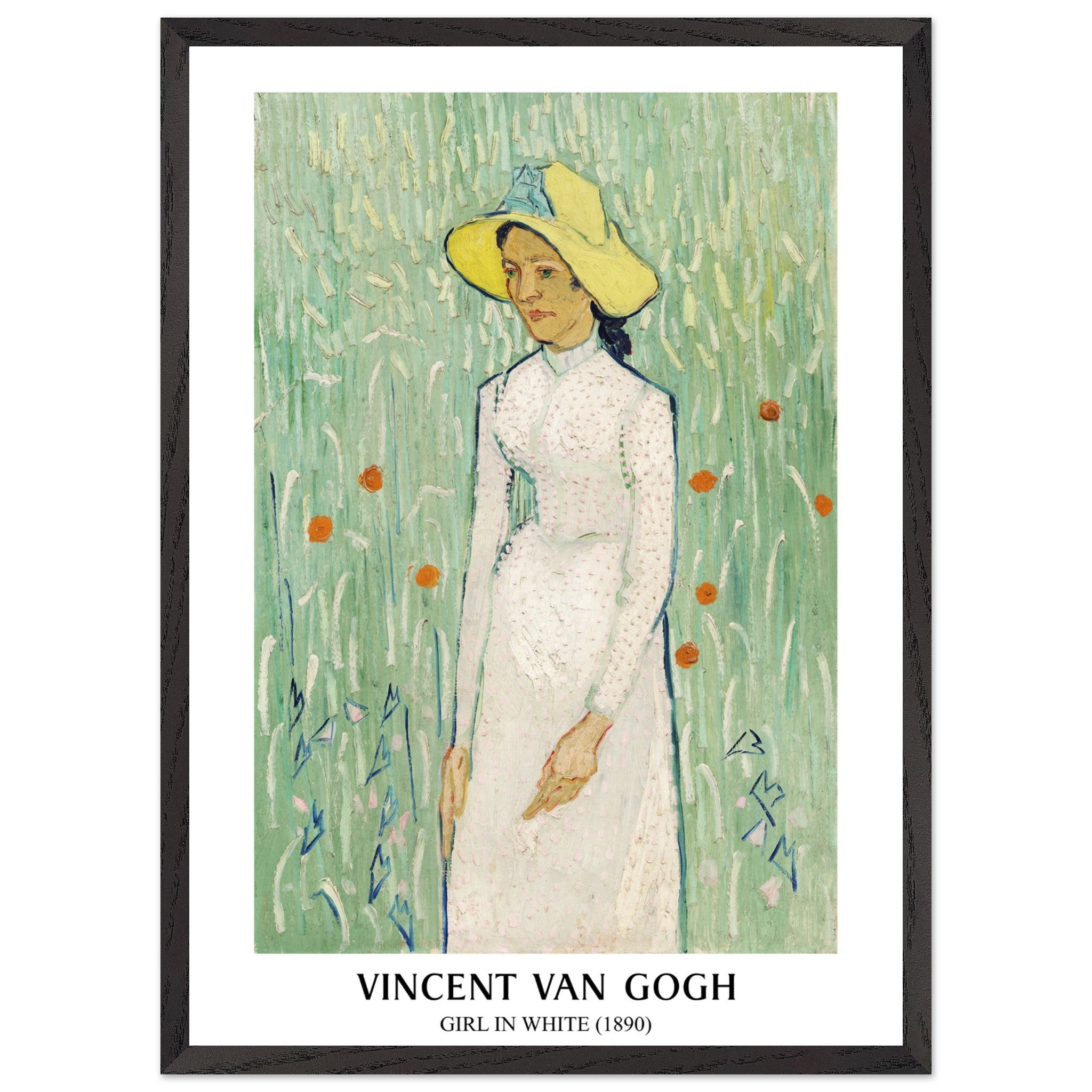 Artfulprints Poster met Lijst Vincent van Gogh - Girl in white - 50x70