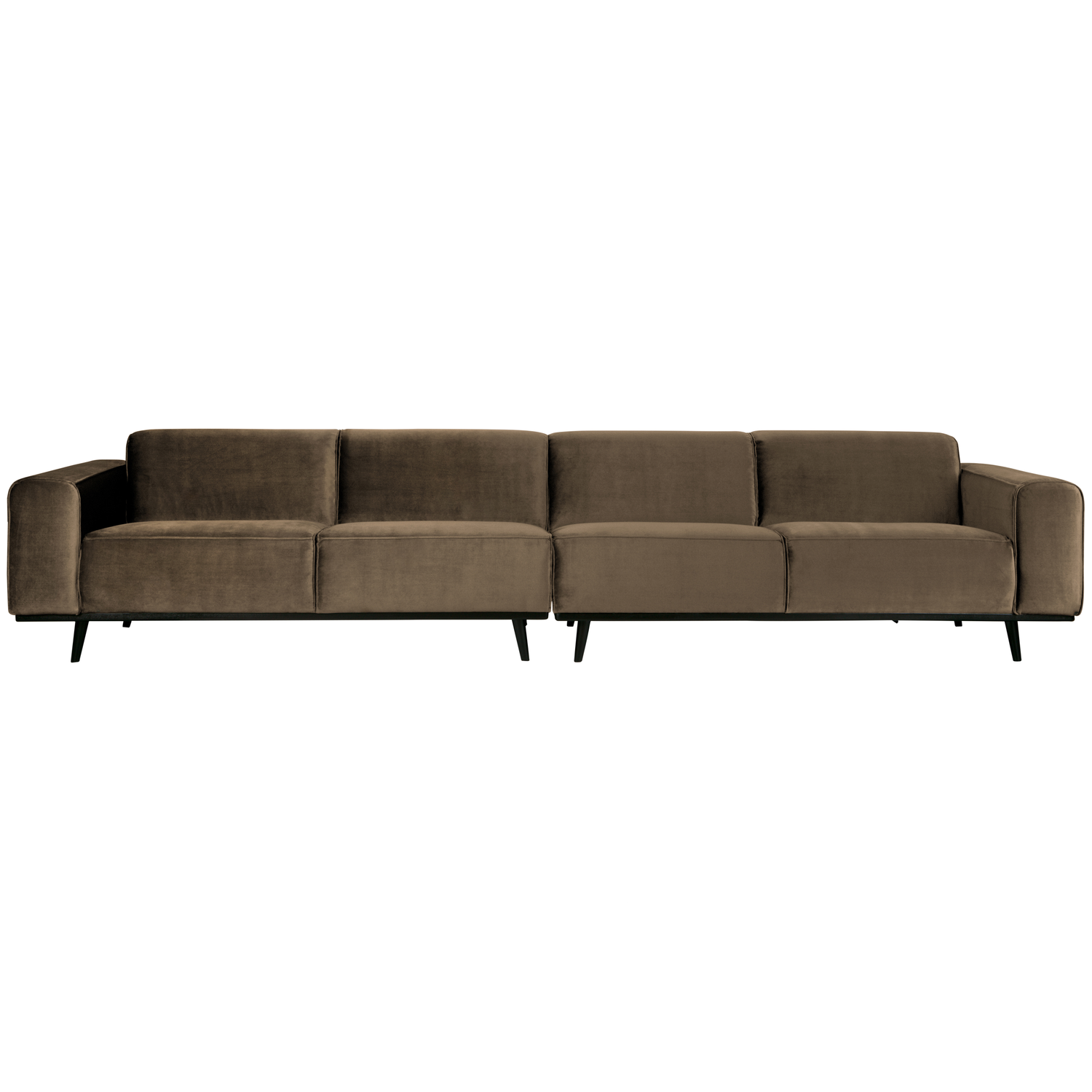 WOOOD 4-zits bank XL Statement - Fluweel - Taupe - 77x372x93