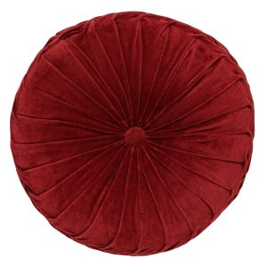 KAJA – sierkussen Ø40 cm – rond – velvet – Merlot – rood KAJA – sierkussen Ø40 cm – rond – velvet – Merlot – rood