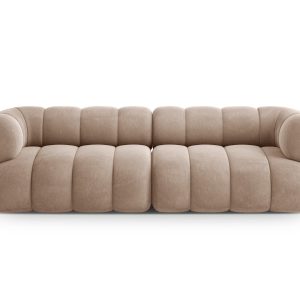 Cosmopolitan Design Bank Koge 4-zits, flueel donkerbeige – 95x240x70cm Cosmopolitan Design Bank Koge 4-zits, flueel donkerbeige – 95x240x70cm