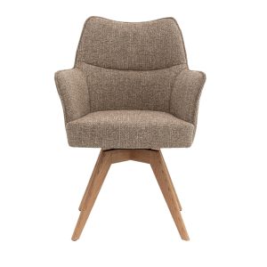 DÉJA Living Eetkamerstoel Zayn – Taupe/Naturel – Draaibaar – Set van 2 DÉJA Living Eetkamerstoel Zayn – Taupe/Naturel – Draaibaar – Set van 2
