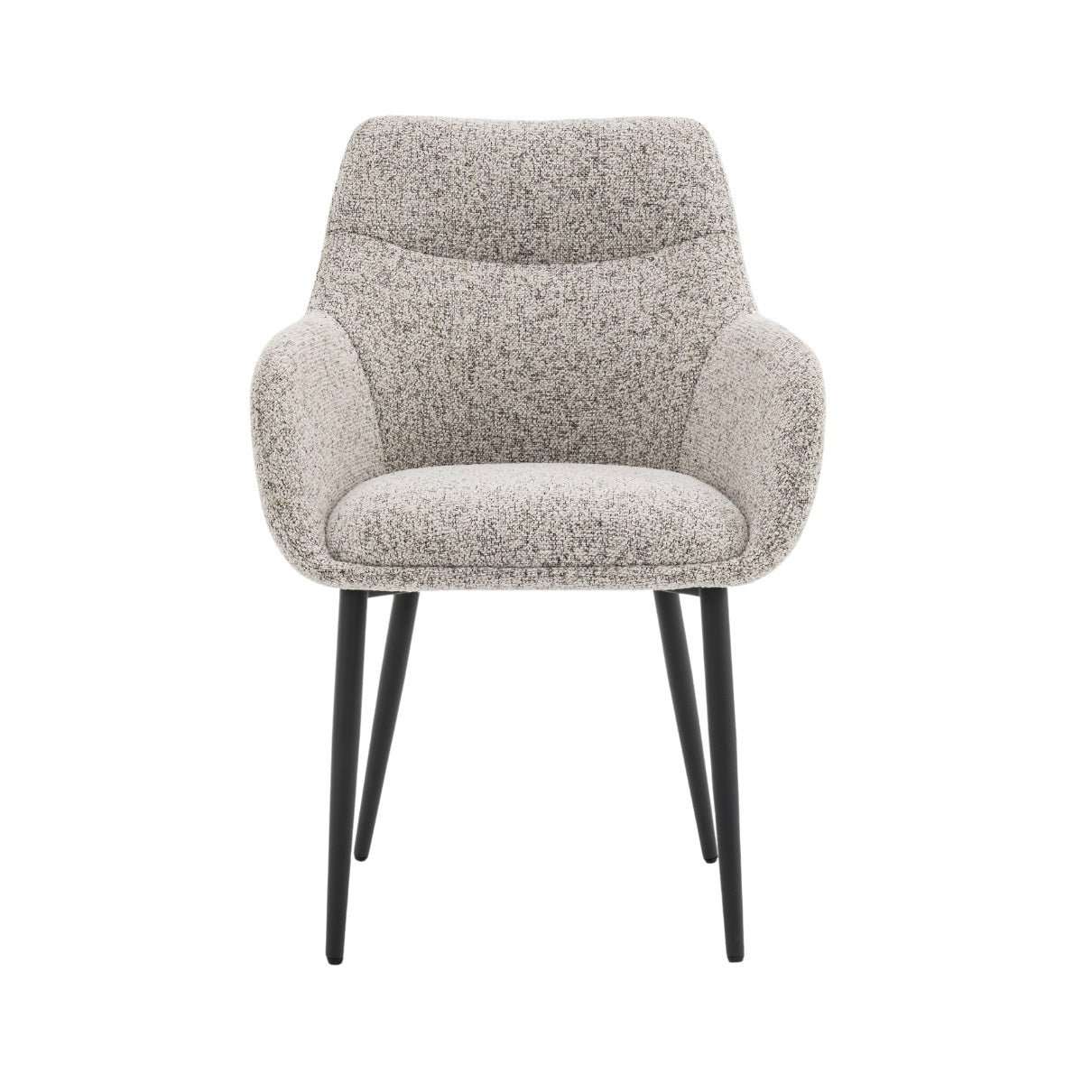 DÉJA Living Eetkamerstoel Noé - Beige/Zwart - Zithoogte 47cm - Set van