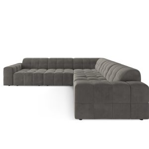 Cosmopolitan Design Hoekbank CHICAGO 4-zits, flueel lichtgrijs – 285×2 Cosmopolitan Design Hoekbank CHICAGO 4-zits, flueel lichtgrijs – 285×2