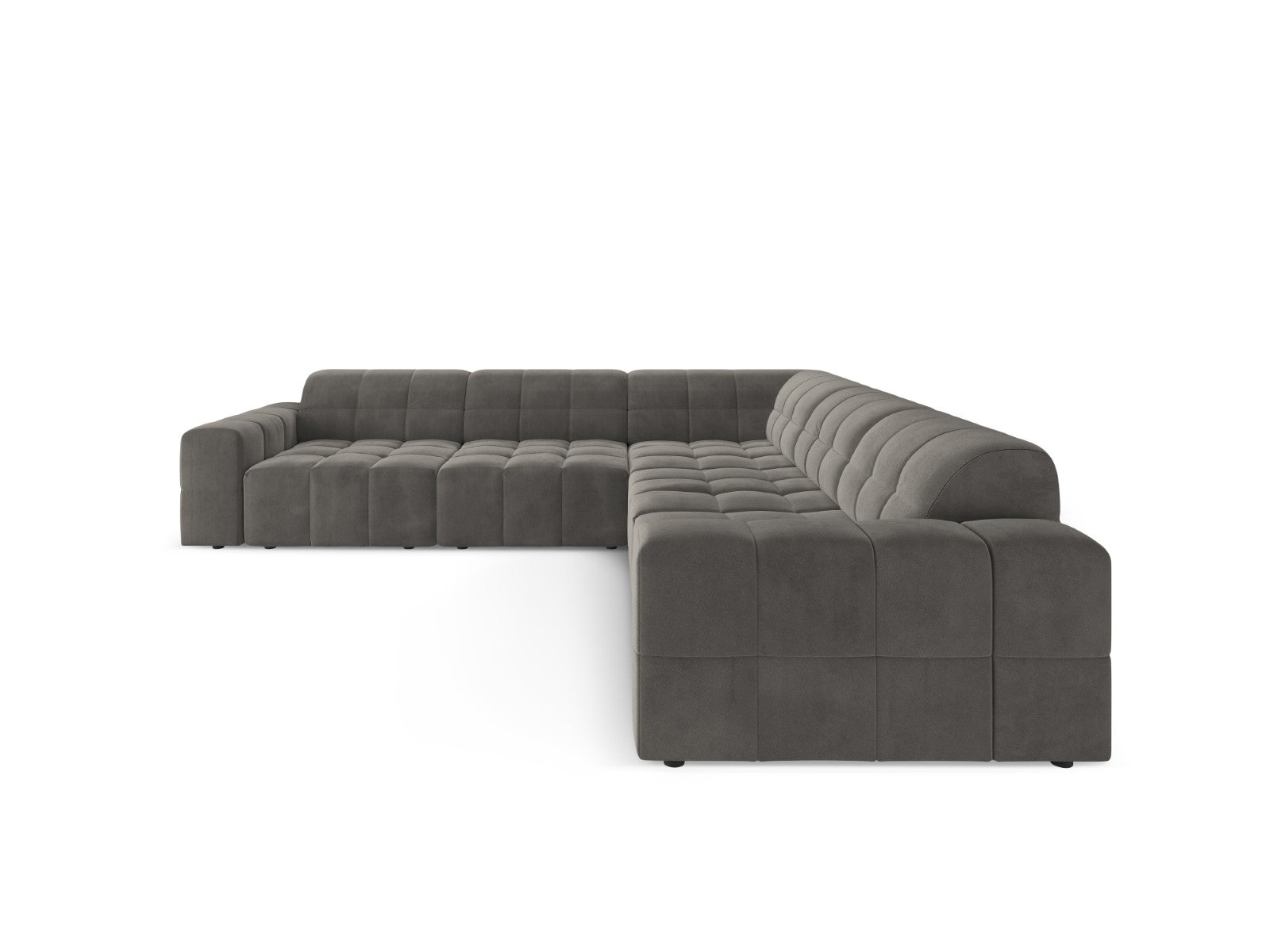 Cosmopolitan Design Hoekbank CHICAGO 4-zits, flueel lichtgrijs - 285x2