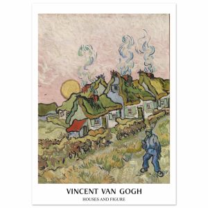 Artfulprints Poster Vincent van Gogh – Houses and figures – 50×70 cm – Artfulprints Poster Vincent van Gogh – Houses and figures – 50×70 cm –