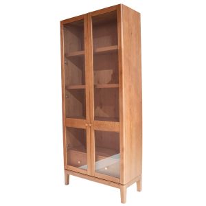 DÉJA Living Vitrinekast Navia – Bruin Eiken – 85x40x200cm DÉJA Living Vitrinekast Navia – Bruin Eiken – 85x40x200cm
