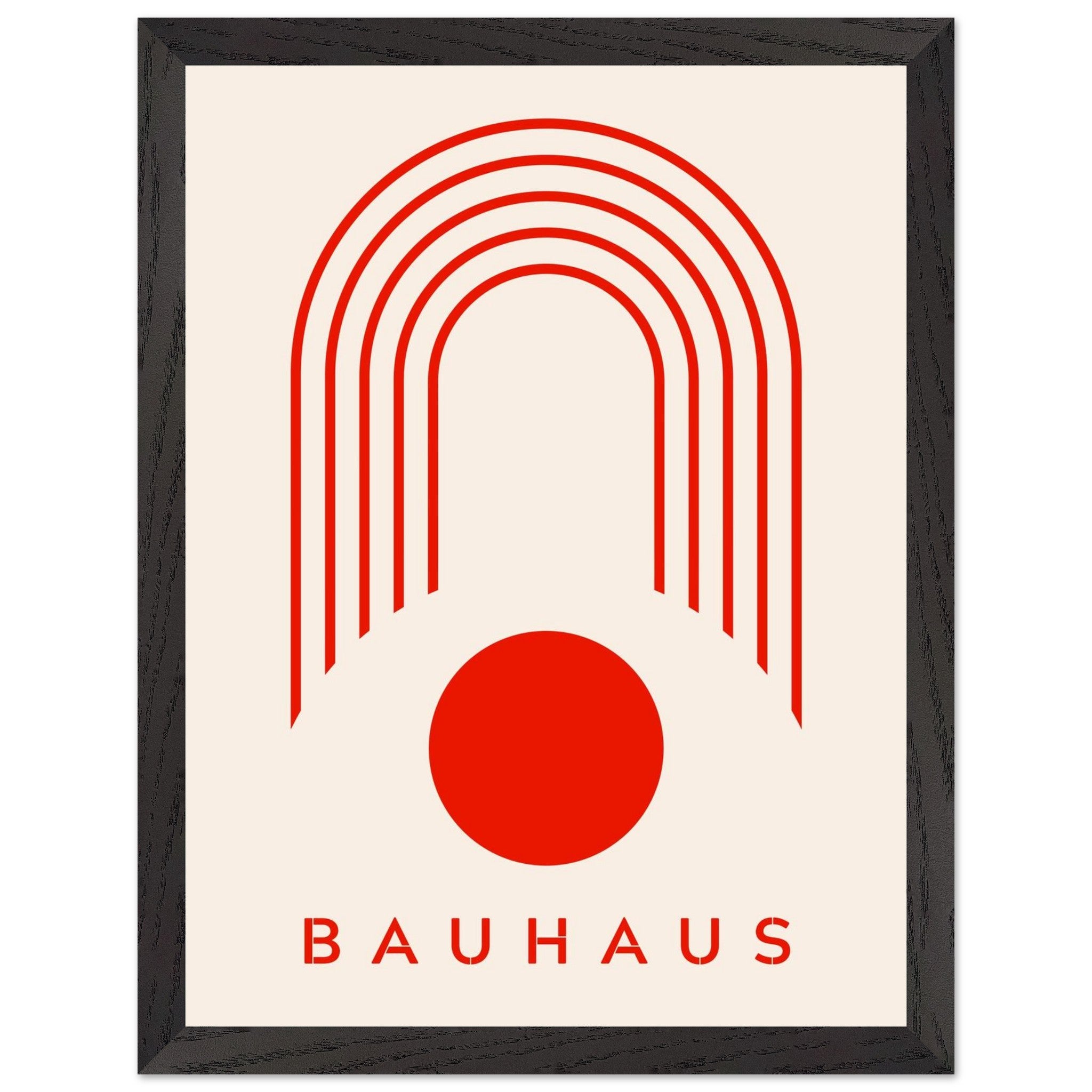 Artfulprints Poster met Lijst Bauhaus - Red arches - 30x40 cm - Rood