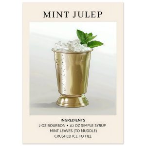 Artfulprints Poster Mint Julep cocktail – Ingredients – 50×70 cm – Gri Artfulprints Poster Mint Julep cocktail – Ingredients – 50×70 cm – Gri