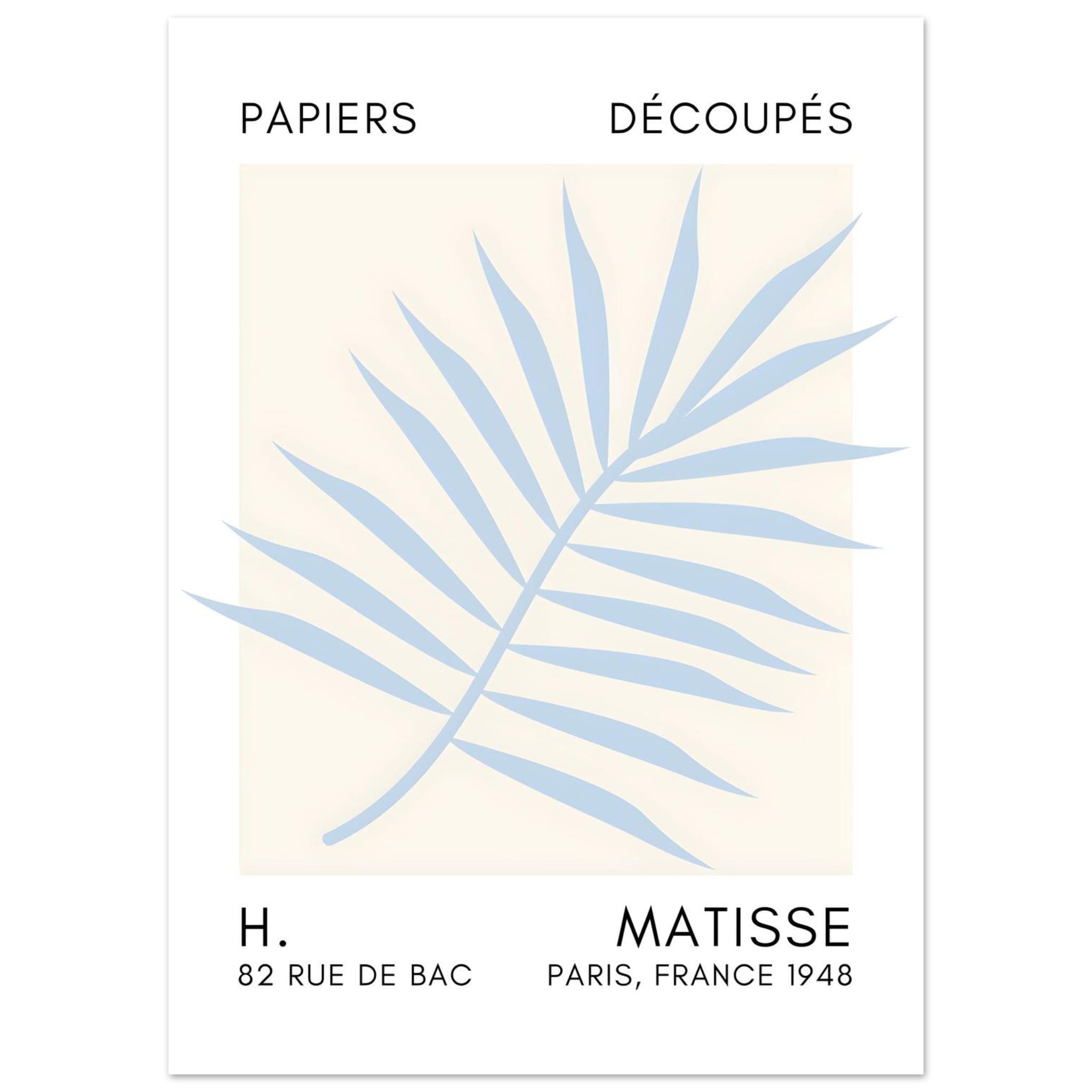 Artfulprints Poster Matisse – Floral reef light blue - 50x70 cm - Blau