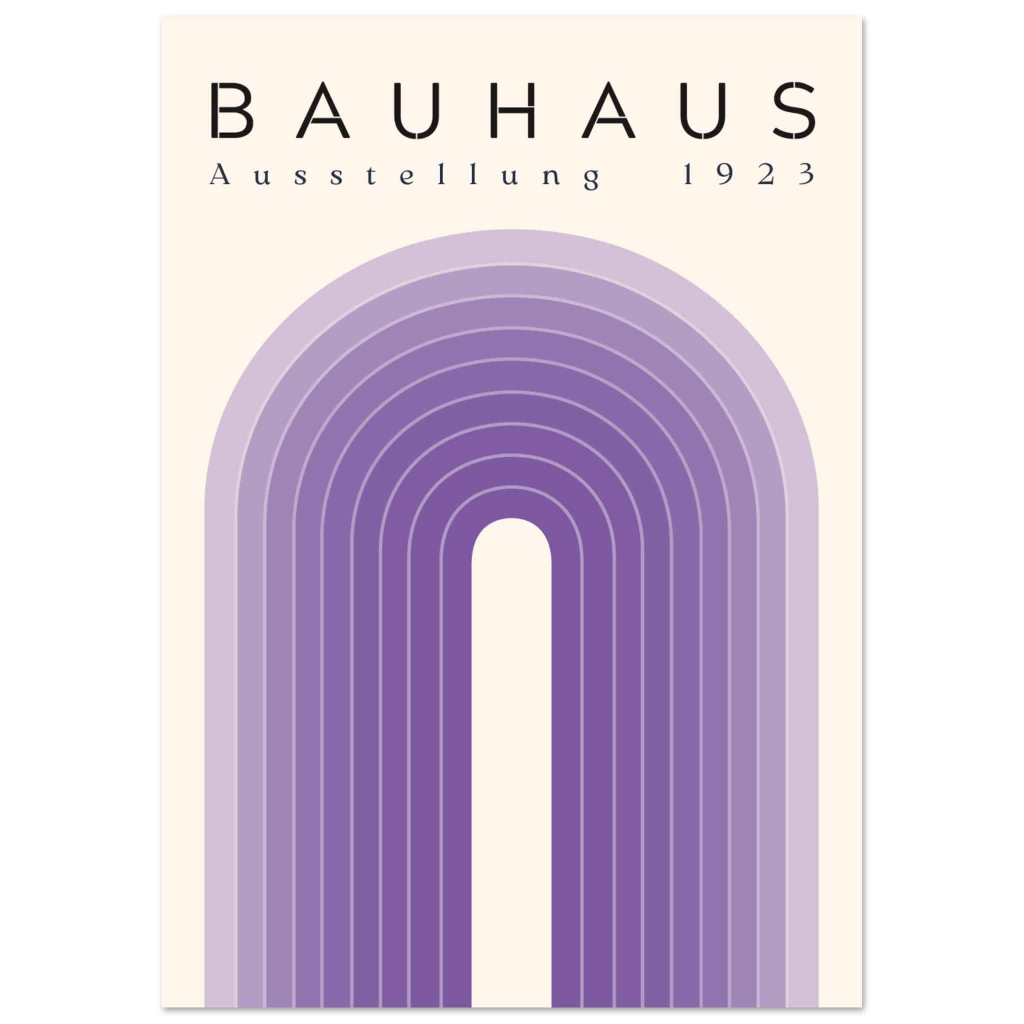 Artfulprints Poster Bauhaus - Purple rainbow - A4 21x29.7 cm - Paars