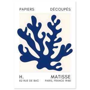 Artfulprints Poster Matisse – Saltflower shapes navy blue II – A4 21×2 Artfulprints Poster Matisse – Saltflower shapes navy blue II – A4 21×2