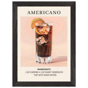 Artfulprints Poster met Lijst Americano cocktail – Ingrediënten – A4 2 Artfulprints Poster met Lijst Americano cocktail – Ingrediënten – A4 2