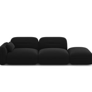 Cosmopolitan Design Rechte modulaire bank Sydney 3-zits, flueel, zwart Cosmopolitan Design Rechte modulaire bank Sydney 3-zits, flueel, zwart