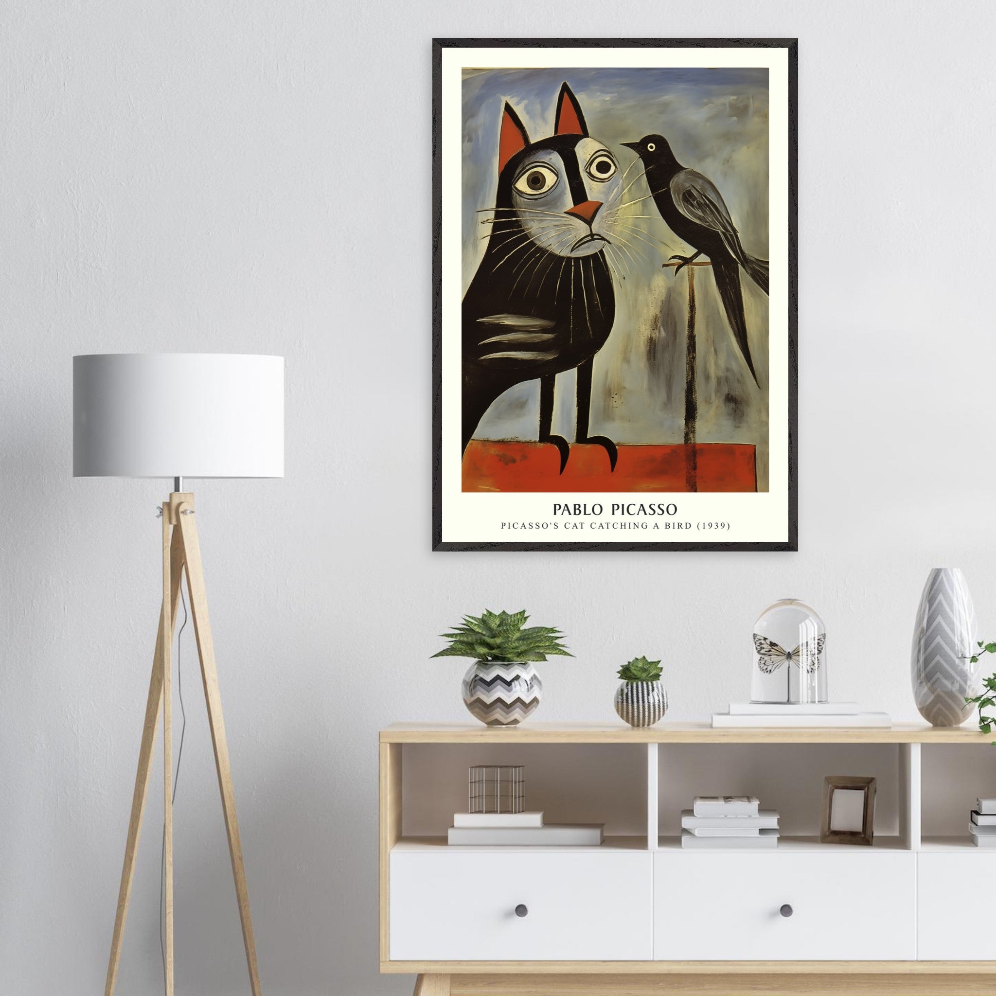 Artfulprints Poster Pablo Picasso - Picasso's cat catching a bird - 70