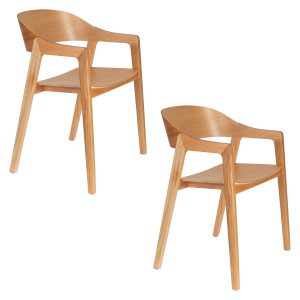 Dutchbone Westlake Eetkamerstoelen Armleuning Naturel – Set van 2 Dutchbone Westlake Eetkamerstoelen Armleuning Naturel – Set van 2
