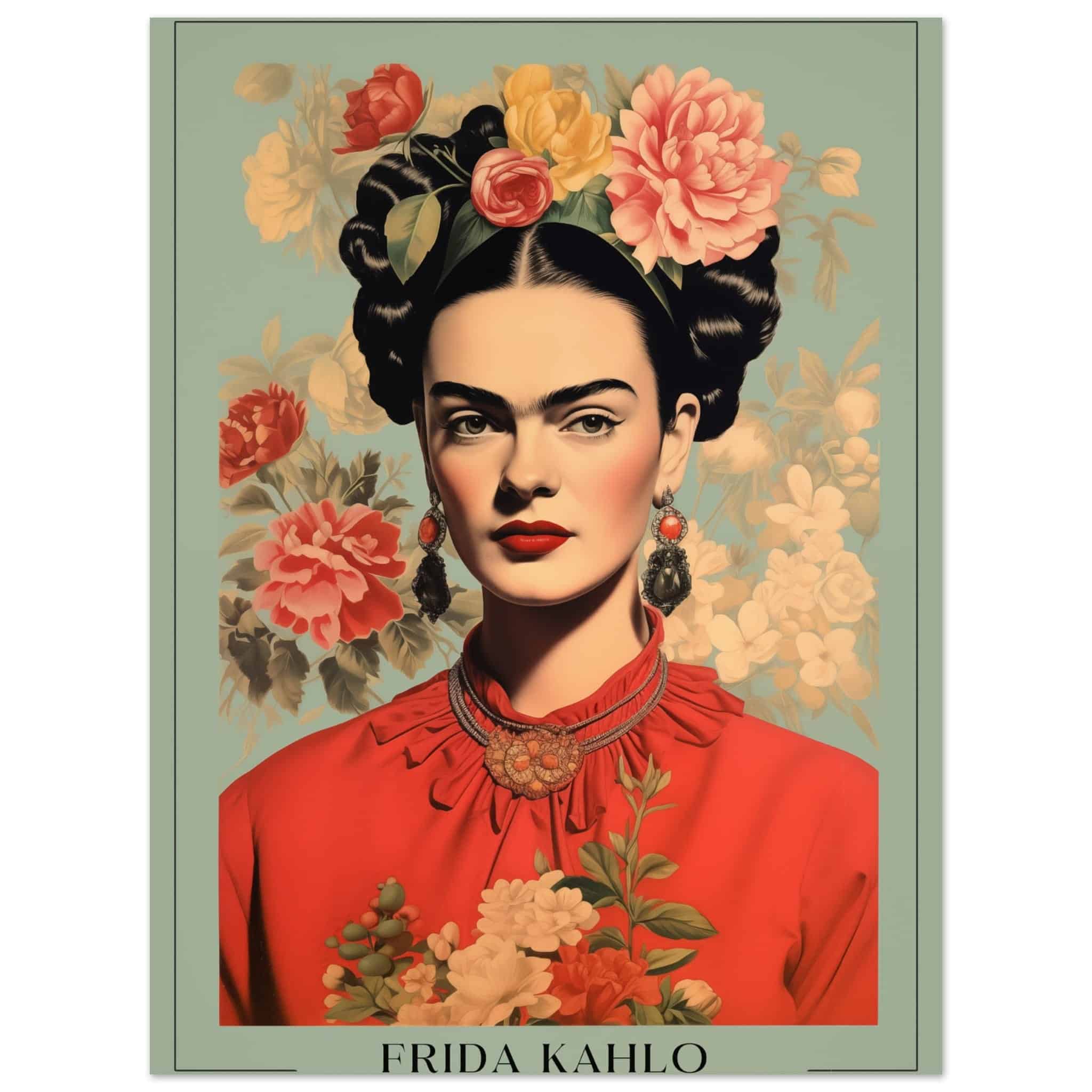 Artfulprints Poster Frida Kahlo - Botanical portrait - 30x40 cm - Meer