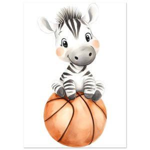Artfulprints Poster Sportieve zebra – A4 21×29.7 cm – Meerkleurig Artfulprints Poster Sportieve zebra – A4 21×29.7 cm – Meerkleurig