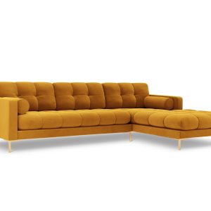 Cosmopolitan Design rechter hoekbank Bali 5-zits, flueel, geel – 185×2 Cosmopolitan Design rechter hoekbank Bali 5-zits, flueel, geel – 185×2