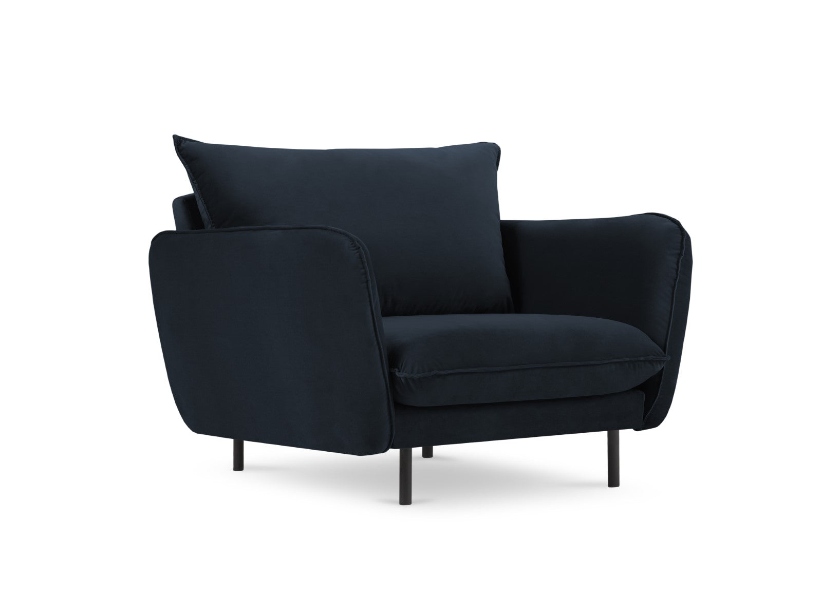 Cosmopolitan Design Fauteuil Vienna flueel, donkerblauw - 94x97x95cm