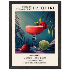 Artfulprints Poster met Lijst Frozen Strawberry Daiquiri cocktail – In