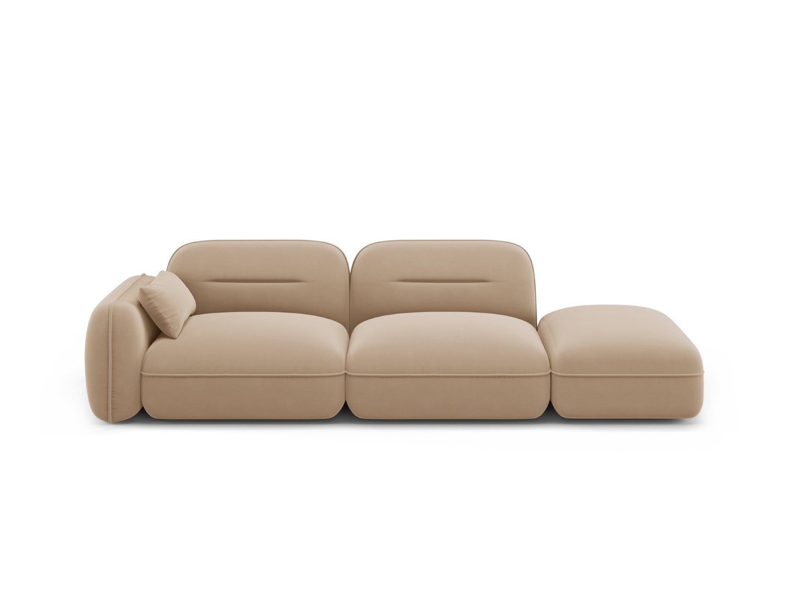 Cosmopolitan Design Rechte modulaire bank Sydney 3-zits, flueel, zand