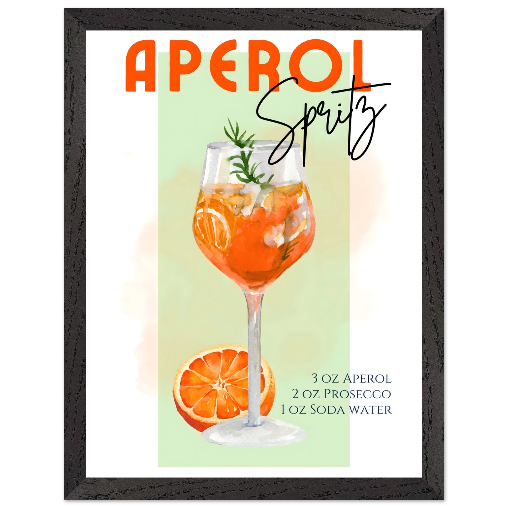 Artfulprints Poster met Lijst Aperol Spritz - Green - 30x40 cm - Groen