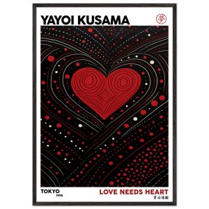 Artfulprints Poster met Lijst Yayoi Kusama – Love needs heart – 70×100 Artfulprints Poster met Lijst Yayoi Kusama – Love needs heart – 70×100