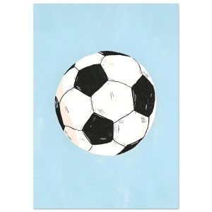 Artfulprints Poster Klassieke voetbal – A4 21×29.7 cm – Blauw Artfulprints Poster Klassieke voetbal – A4 21×29.7 cm – Blauw