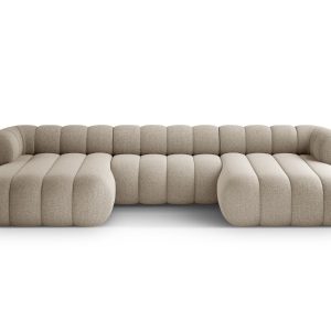 Cosmopolitan Design Panoramische bank Koge 6-zits, chenille donkerbeig Cosmopolitan Design Panoramische bank Koge 6-zits, chenille donkerbeig