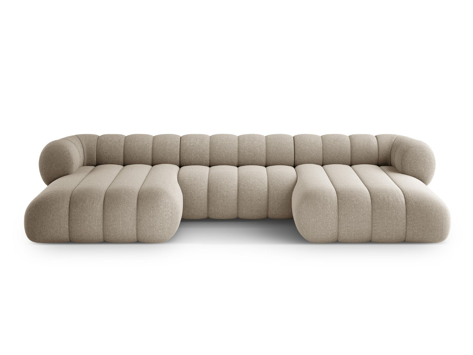 Cosmopolitan Design Panoramische bank Koge 6-zits, chenille donkerbeig