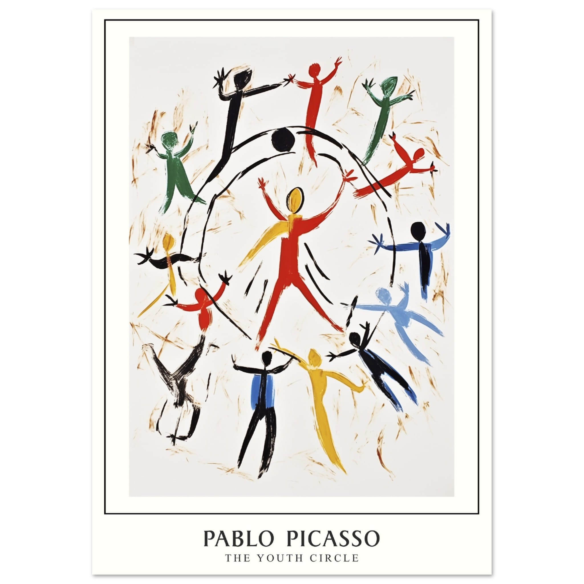 Artfulprints Poster Pablo Picasso - The youth circle - A4 21x29.7 cm -