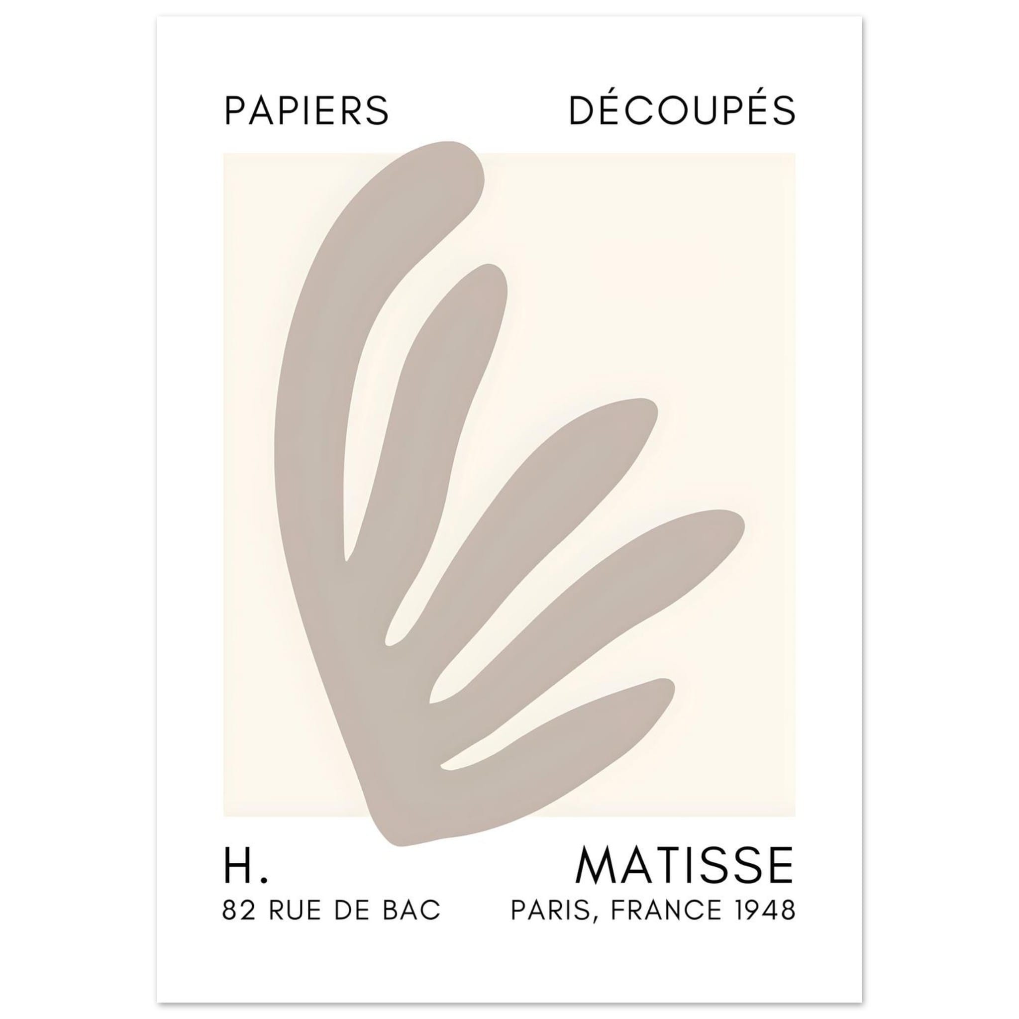Artfulprints Poster Matisse – Aquatic impression grey - 50x70 cm - Gri