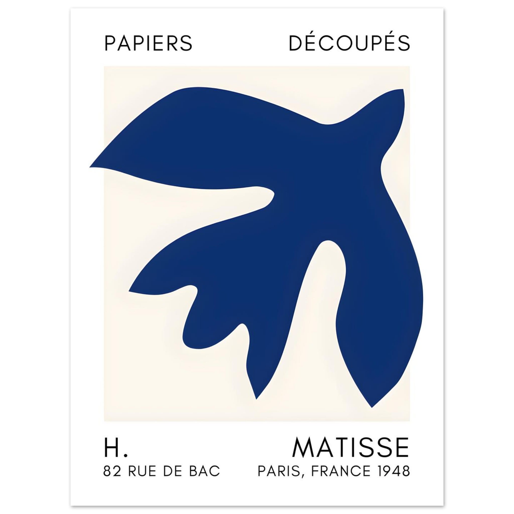 Artfulprints Poster Matisse – Floating forms navy blue II - 30x40 cm -