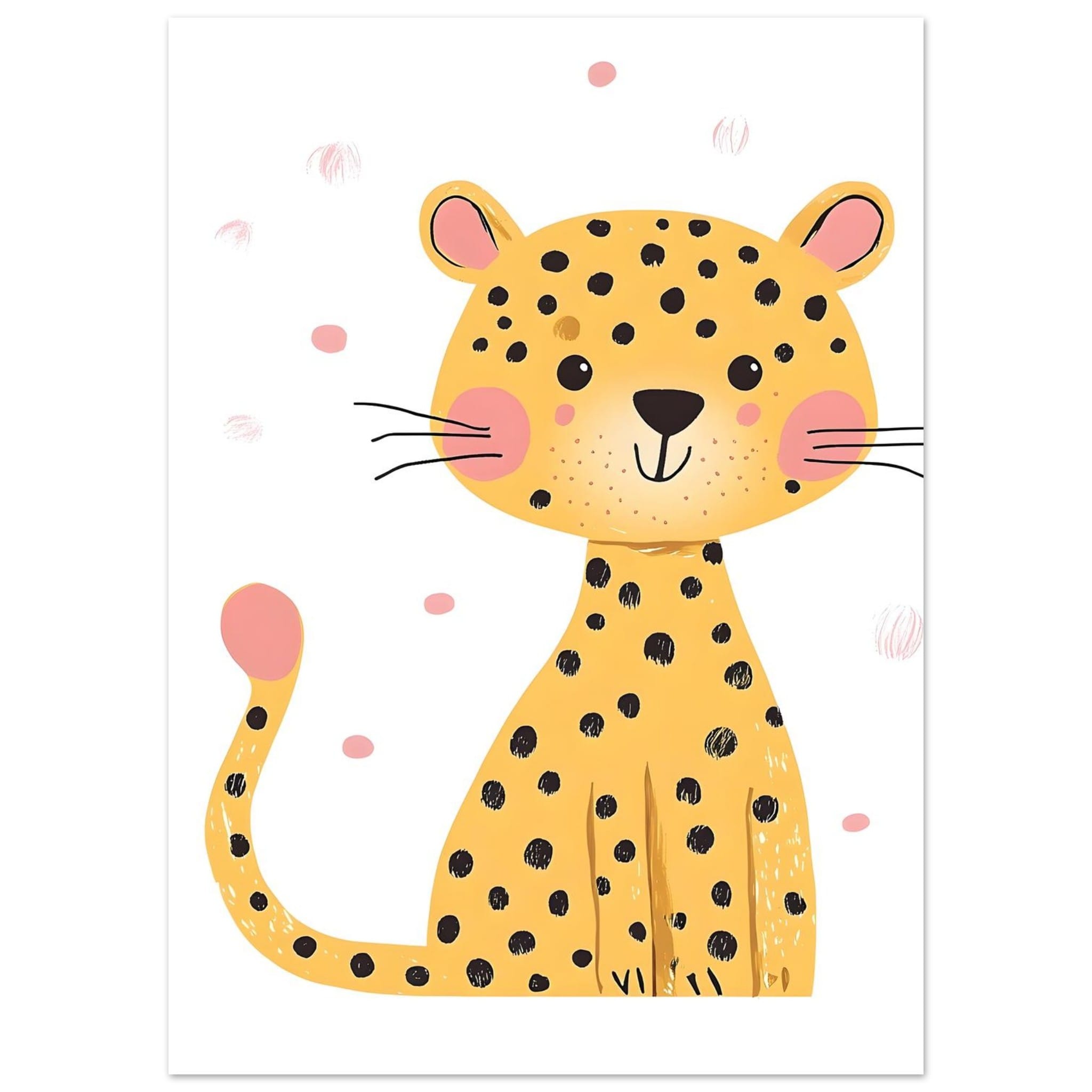 Artfulprints Poster Kleine luipaard - 50x70 cm - Geel