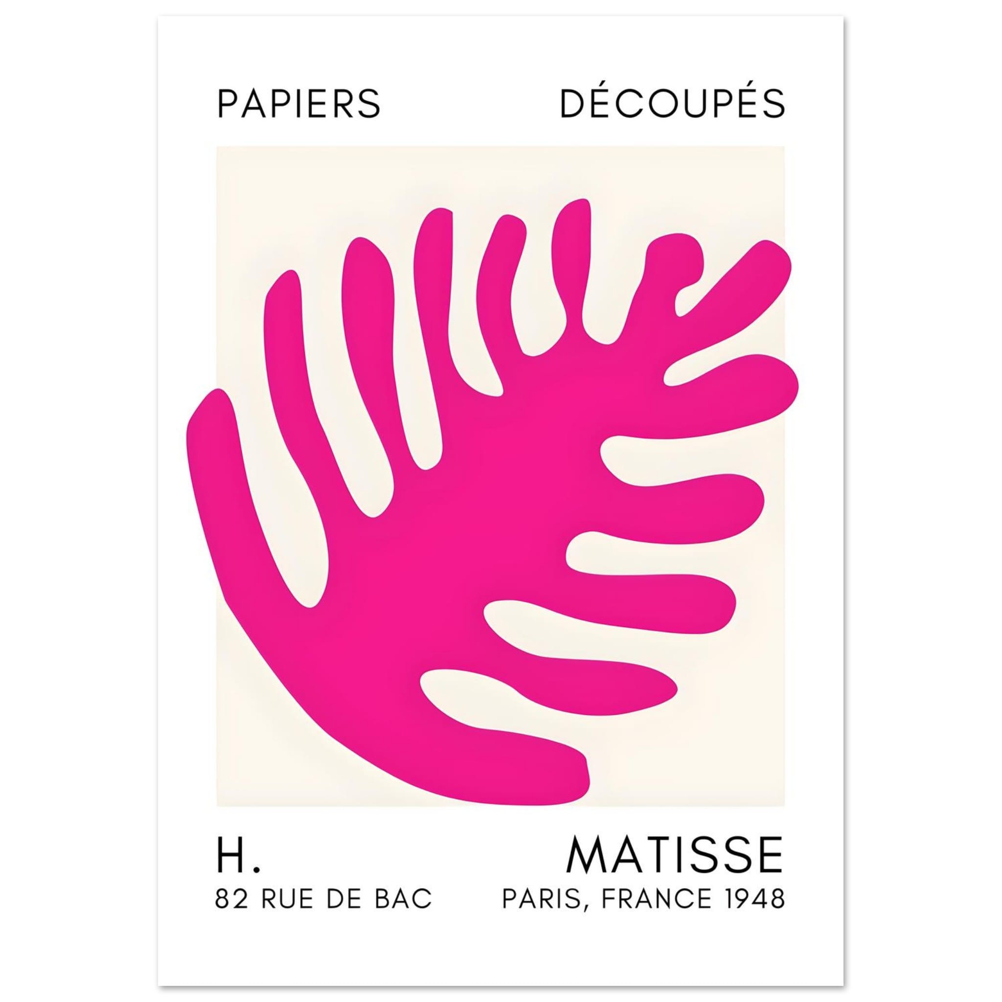 Artfulprints Poster Matisse – Coral bloom pink - A4 21x29.7 cm - Roze