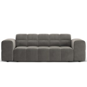 Cosmopolitan Design Bank Chicago 2-zits, flueel lichtgrijs – 102x178x7