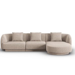 Cosmopolitan Design rechter hoekbank Tulum 4-zits, chenille, beige – 1 Cosmopolitan Design rechter hoekbank Tulum 4-zits, chenille, beige – 1