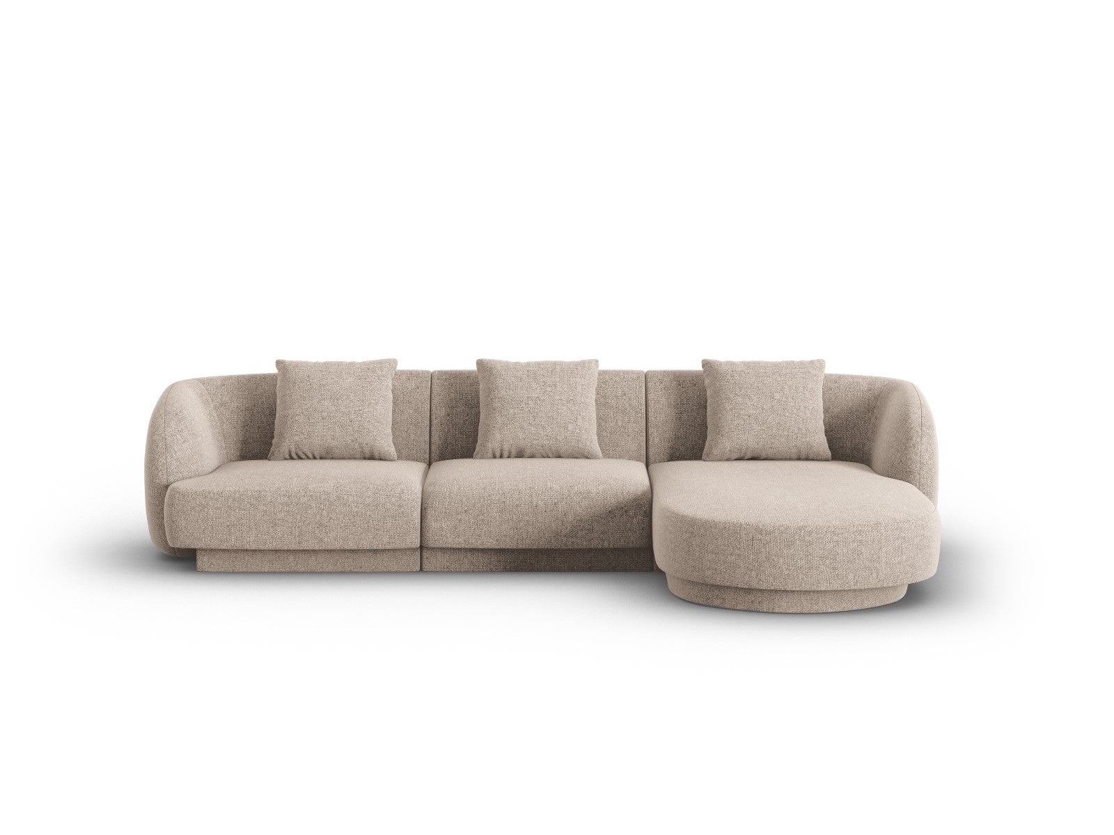Cosmopolitan Design rechter hoekbank Tulum 4-zits, chenille, beige - 1
