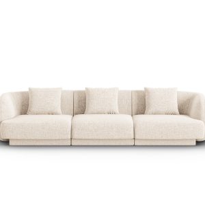 Cosmopolitan Design Bank Tulum 3-zits, chenille, lichtbeige – 90x255x7 Cosmopolitan Design Bank Tulum 3-zits, chenille, lichtbeige – 90x255x7